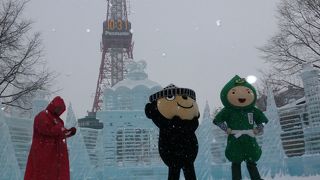 白銀の世界のテレビ塔です