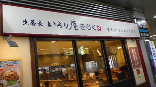 ＪＲから東急への乗り換え口にある立ち食い蕎麦