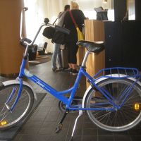 コースターブレーキ仕様のホテルのレンタル自転車です。