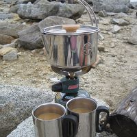山頂でコーヒータイム。