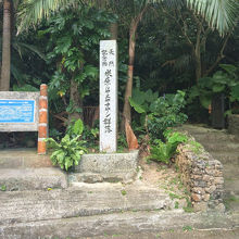 石塔と案内板。