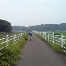 藤沢市俣野付近の風景（右手に川）