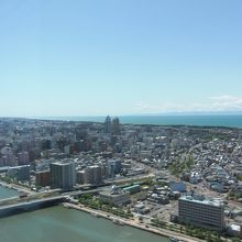 眼下に広がる町並み