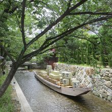 高瀬川の展示。