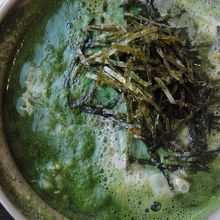 ランチに食べた抹茶の雑炊