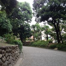 玄関までの長いアプローチ