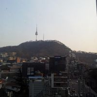 窓の外にはソウルタワー