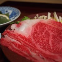 夕食のすき焼き肉