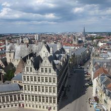 鐘楼の上部から見たゲントの街並み