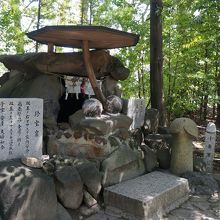神社の奥の院の横には、「珍宝窟」というふざけた名前の祠が・・