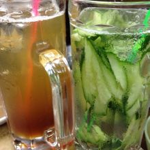 左は西船パンティ パインと紅茶ハイ