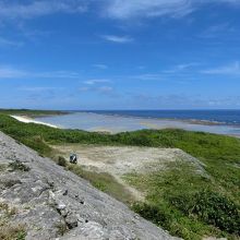 最南端の島の南岸にある浜。