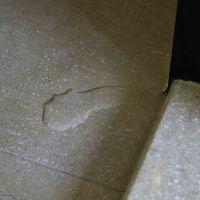 浴室の水たまり　シャワールームから伝わってくる模様