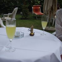 お庭でリモンチェッロをいただきました