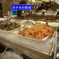 煙台は海辺です、朝食も、種類が豊富