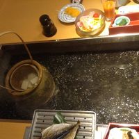 こちらの温泉で、卵、朝は豆腐温めてました