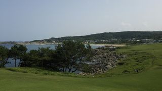 芝生と海のコラボレーション