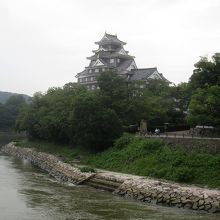 「岡山城」と「後楽園」をつなぐ橋の上からパチリ