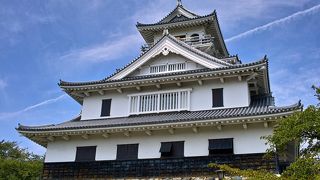 きれいな天守閣、近くの湖岸の景色もいい