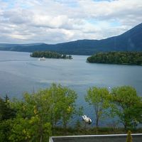 窓の外は阿寒湖