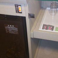 据え付けの冷蔵庫。氷は自動販売機横の製氷機で頂きました。