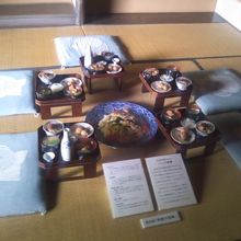 当時の食事が再現展示されているコーナーもありました