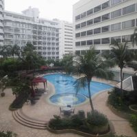 部屋から見えたホテルのプール