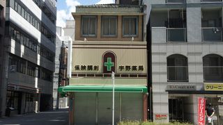 背後の建物を見るとれっきとしたレトロ建築