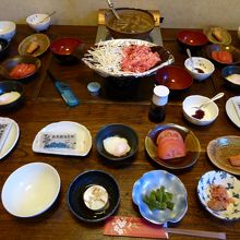 朝食にも飛騨牛です