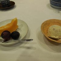 デザート焼き芋アイスと果物