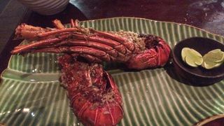 ピリ辛ガーリック味のエビは美味です