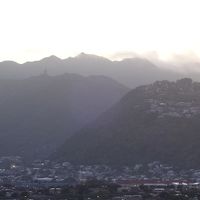 部屋からの眺め。山側