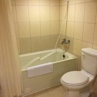 部屋に比べ、広いバスルーム