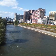 開運橋から眺める北上川の様子