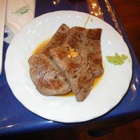 ライブキッチンのステーキ