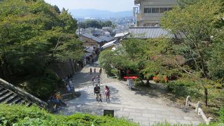 道の両側には清水焼のお店が並ぶ。