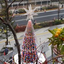 ソラマチ入口付近。大きなクリスマスツリーが飾ってありました