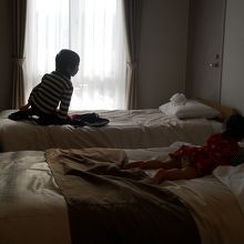 ツインのお部屋にエキストラベッドを入れてもらいました。