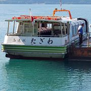 田沢湖遊覧船で白浜からたつこ像へ