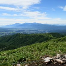 山頂から見る、南アルプス