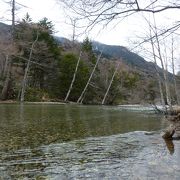 清流に沿って散策