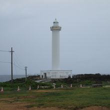 白亜の灯台・・・その向こうが大海原