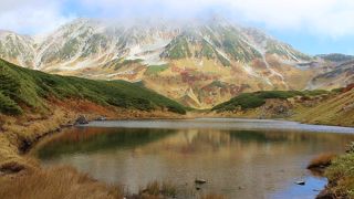 立山連峰を水面に映す池