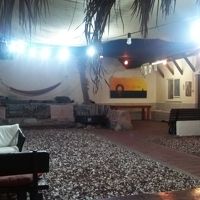 庭。男性なら庭に40シュケルで宿泊可。