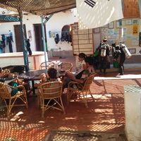 庭。ここでダイビングの講習等もする。