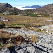 立山三山や室堂平を見ながらの1時間半のハイキングです。