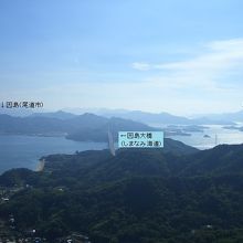 高見山山頂から西方面（因島大橋）を望む