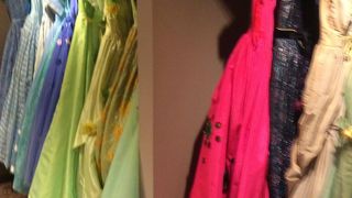 ドレスを着て写真撮影