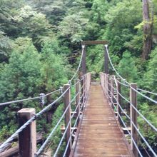 この橋を渡るともう出口に近いです