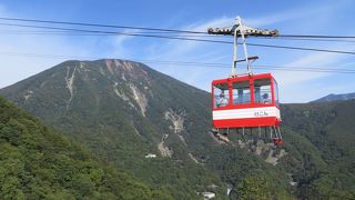 明智平展望台に向かうロープウエイ。JAF会員証提示で10%引き